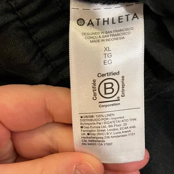 Athleta Retreat High Rise 100% Linen Wide Leg Pants - Picture 9 of 11